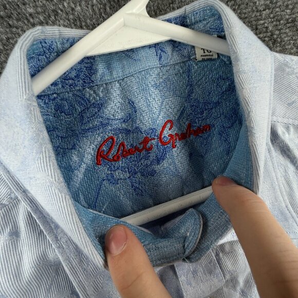 Robert Graham Long Sleeve Button Up Shirt Men Cotton Blue Floral XL Classic Fit - Picture 8 of 15